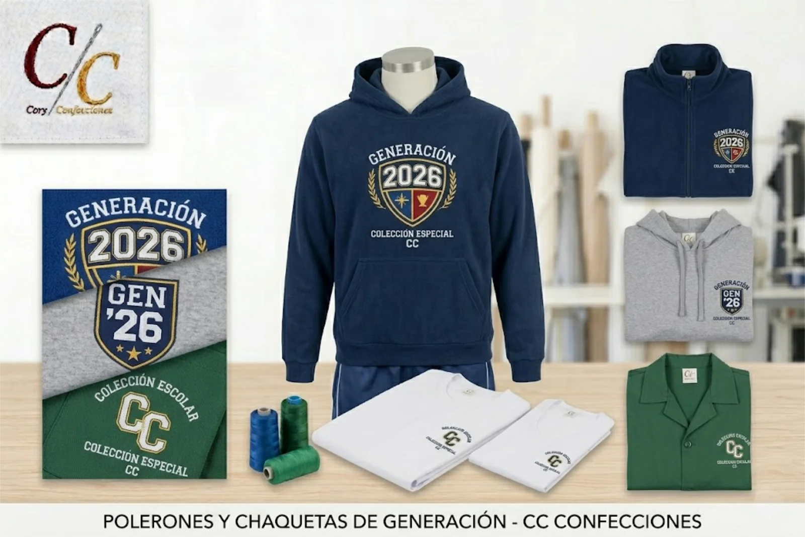 Polerones y chaquetas para generaciones escolares de Confecory en Chile