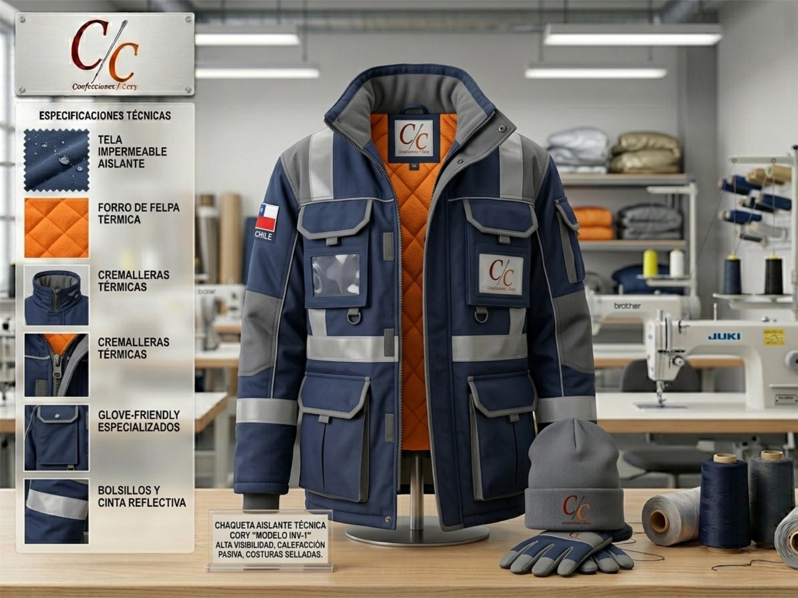 Ropa corporativa de invierno para equipos de trabajo de Confecory en Chile