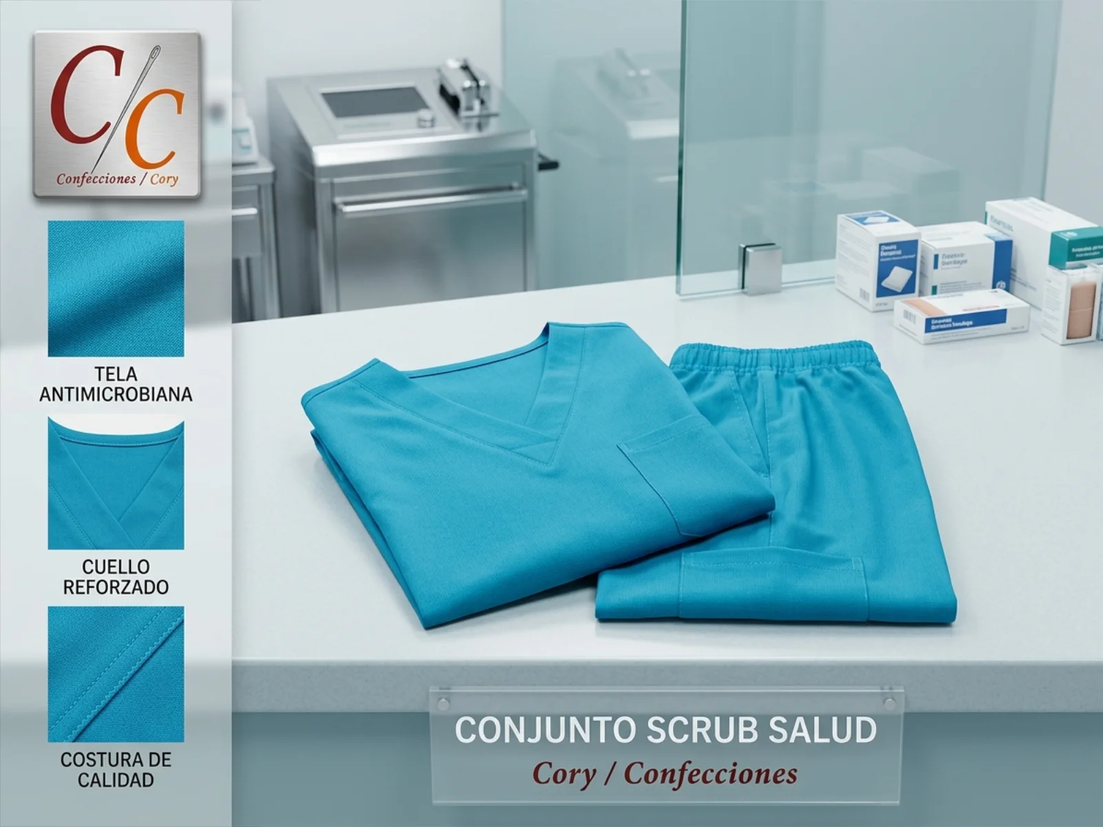Pijamas scrubs clínicos para profesionales de salud de Confecory en Chile