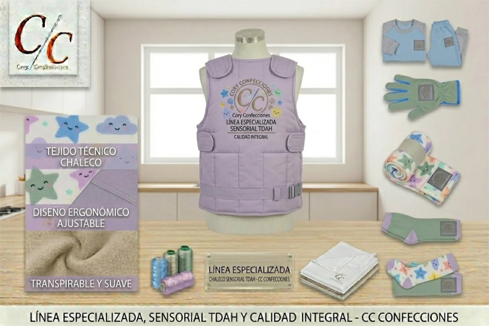 Prendas de apoyo sensorial y confort para TDAH de Confecory en Chile