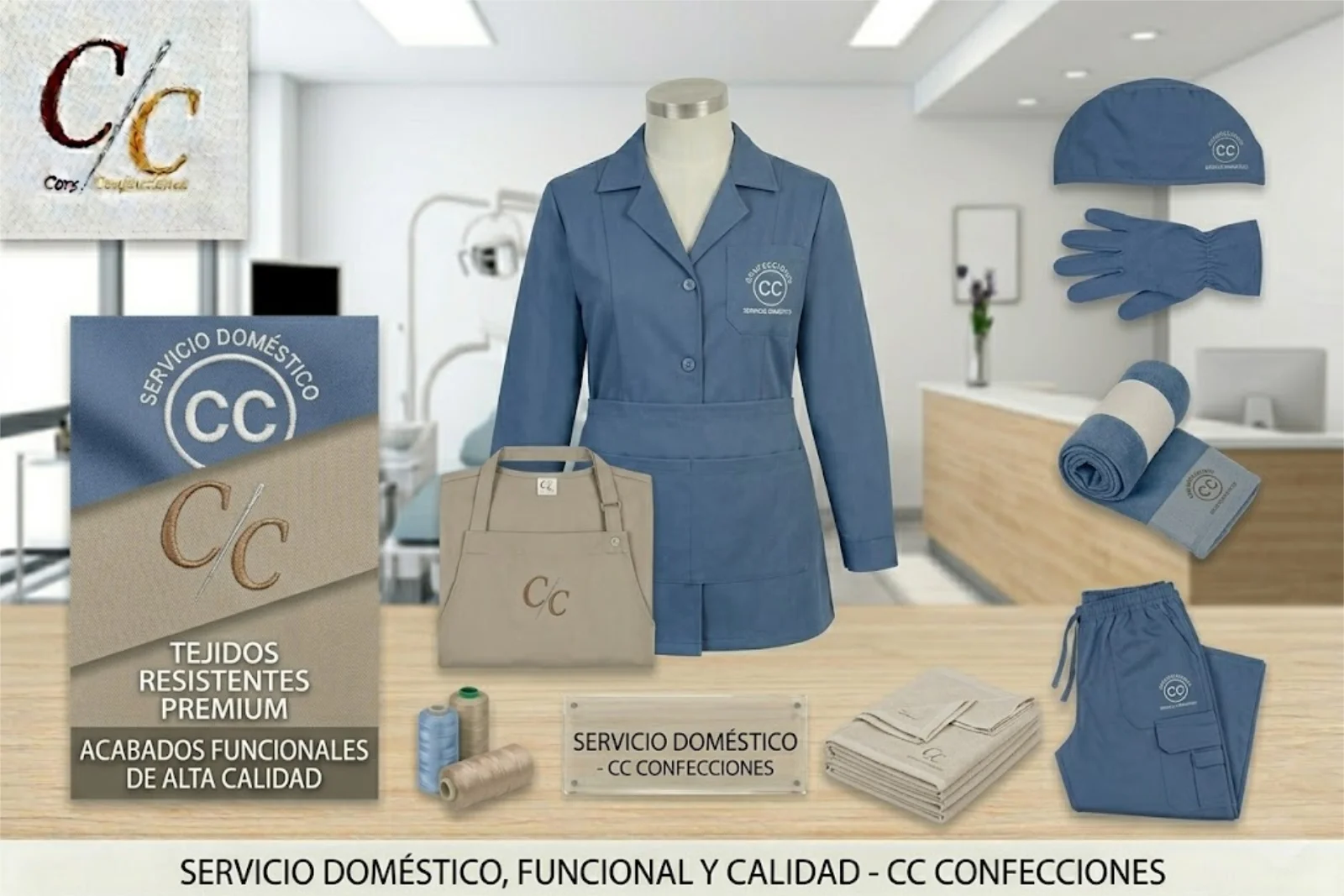 Uniformes para servicio doméstico, limpieza y atención de Confecory en Chile